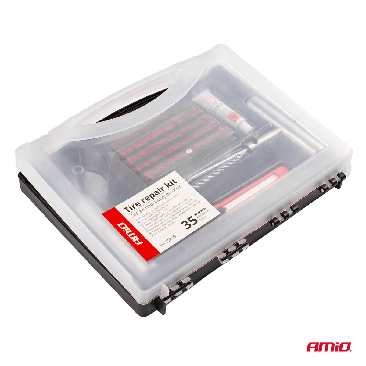 Suuri sisärenkaattoman renkaan korjaussarja 36-osainen. AMIO-02829