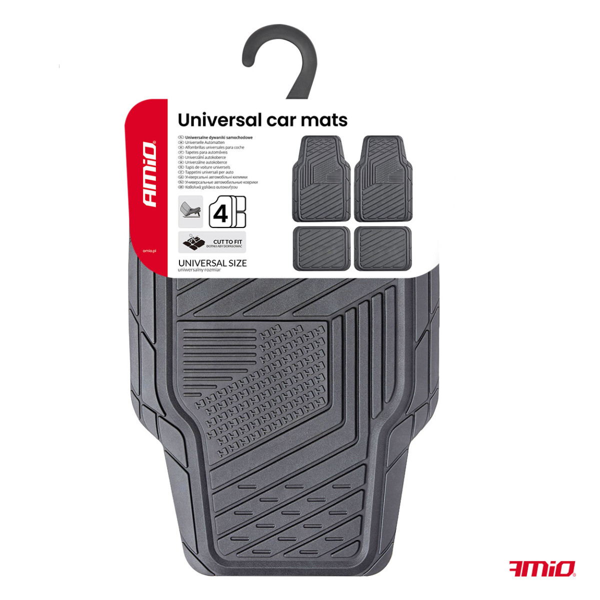 Yleiskäyttöiset auton matot CM-05, 70,5x49 cm / 35x45,5 cm, AMIO-05016
