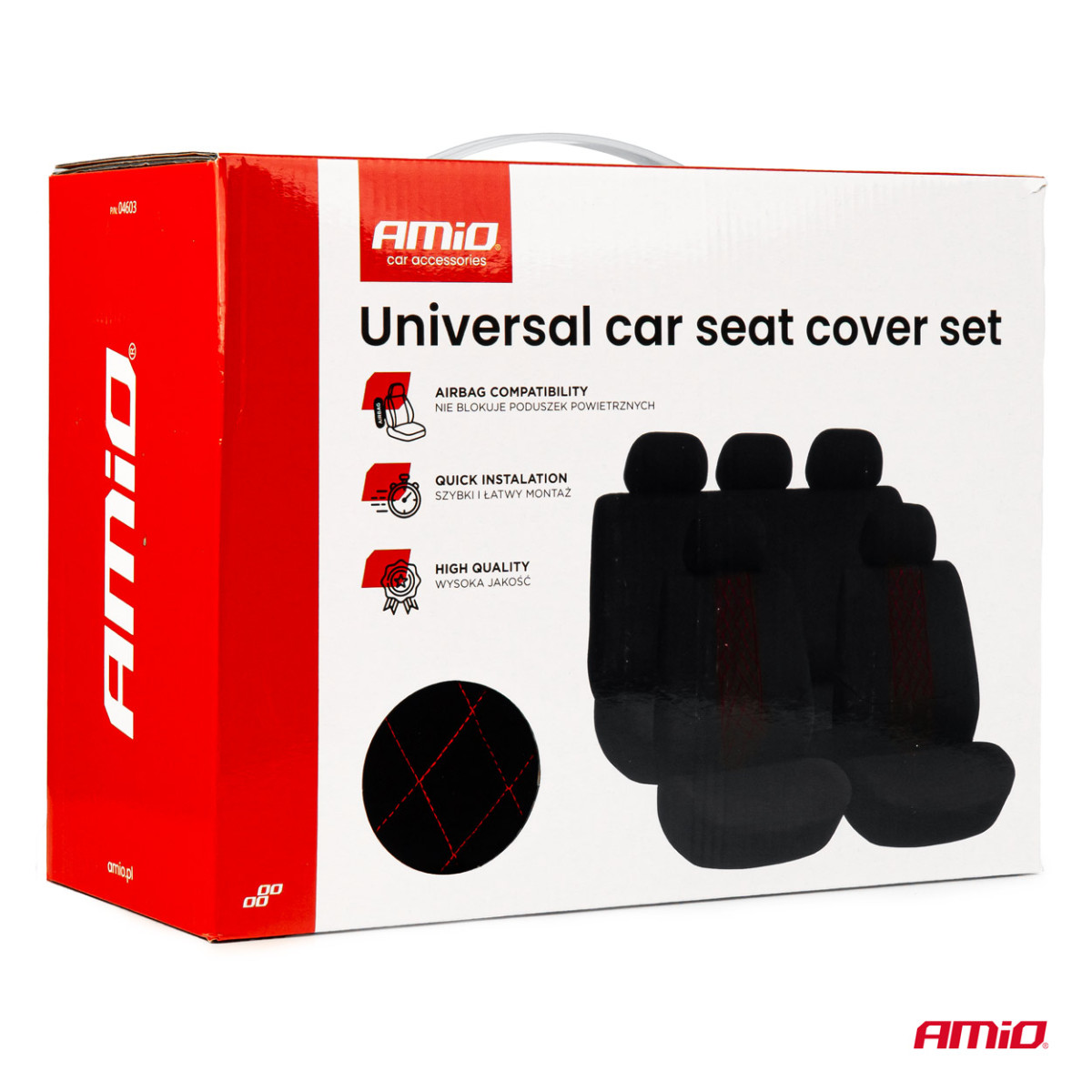 Yleismalliset istuinsuojat SC-03 - musta / punainen