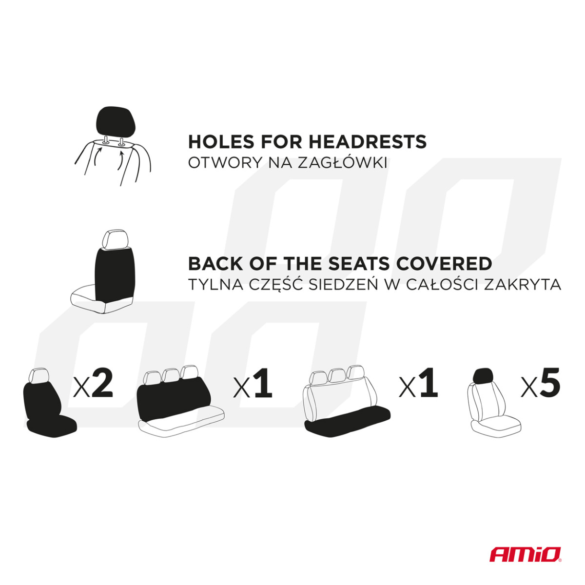 Yleismalliset istuinsuojat SC-04 - musta / harmaa