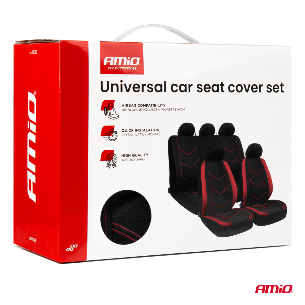 Yleismalliset istuinsuojat SC-20 - musta / punainen