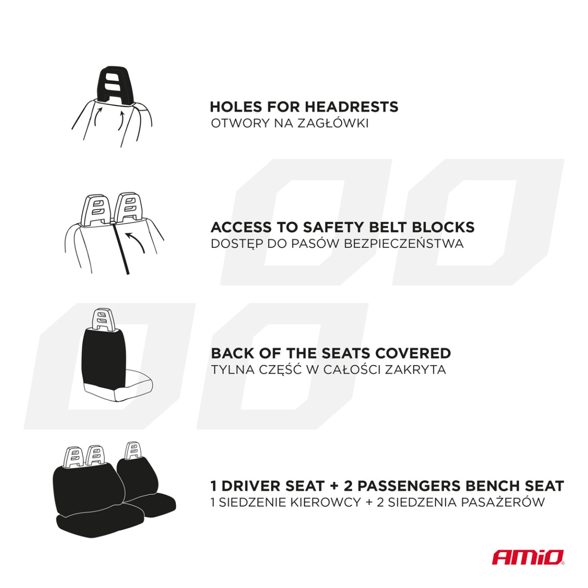 Yleismalliset istuinsuojat minibusseihin SC-01 - harmaa