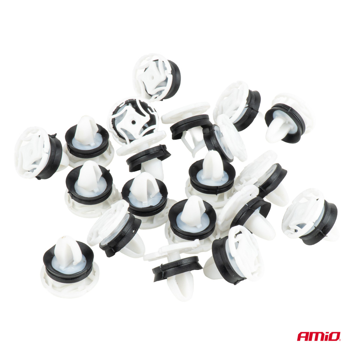 Verhoiluklipsisarja kumitiivisteellä 20 mm, Ø 9 mm, 20 kpl, AMIO-05029