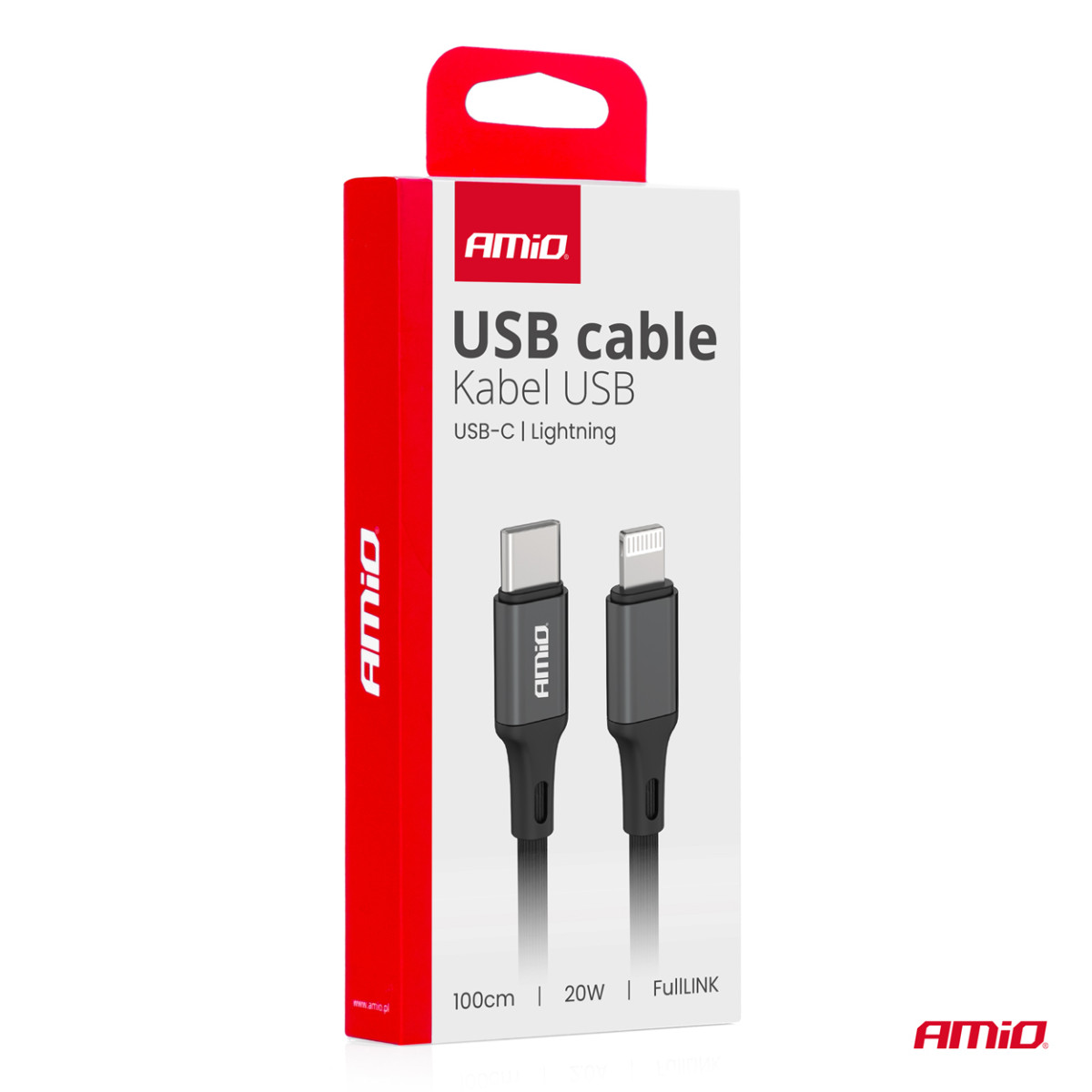 USB-C - Lightning-kaapeli PD 20W 100 cm FullLINK AMIO-03904