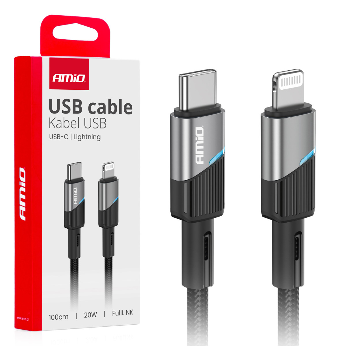 USB-C - Lightning-kaapeli 20W 100 cm FullLINK AMIO-03928