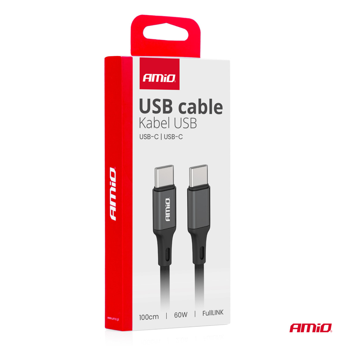 USB-C - USB-C-kaapeli 60W 100 cm FullLINK AMIO-03902