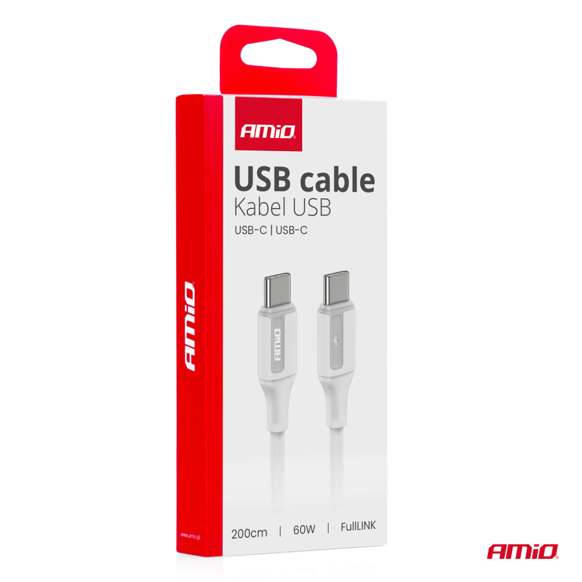 USB-C - USB-C -kaapeli 60W 200 cm FullLINK AMIO-03921