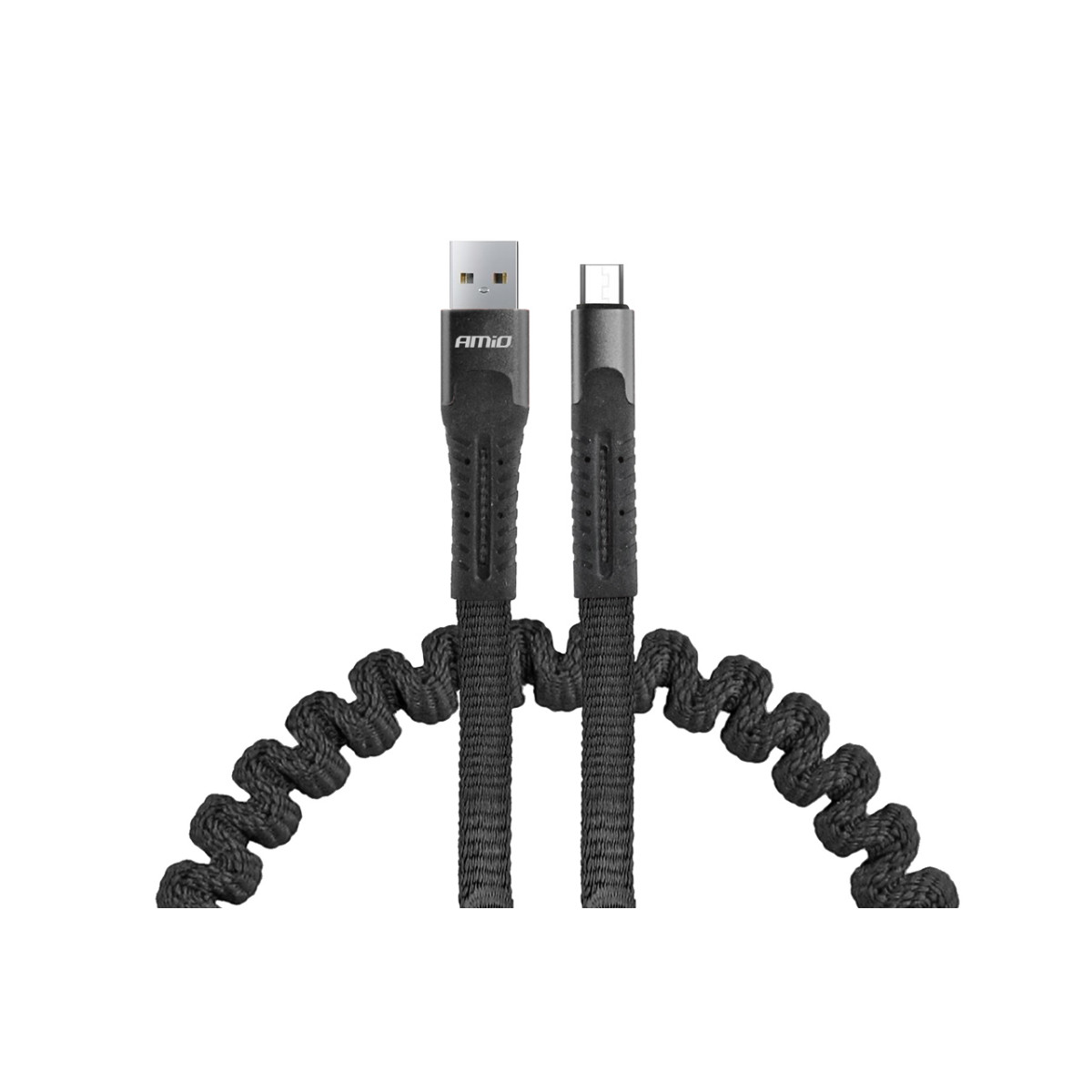 USB-kaapeli - micro-USB, jousitettu 120 cm UC-12 AMIO-02529