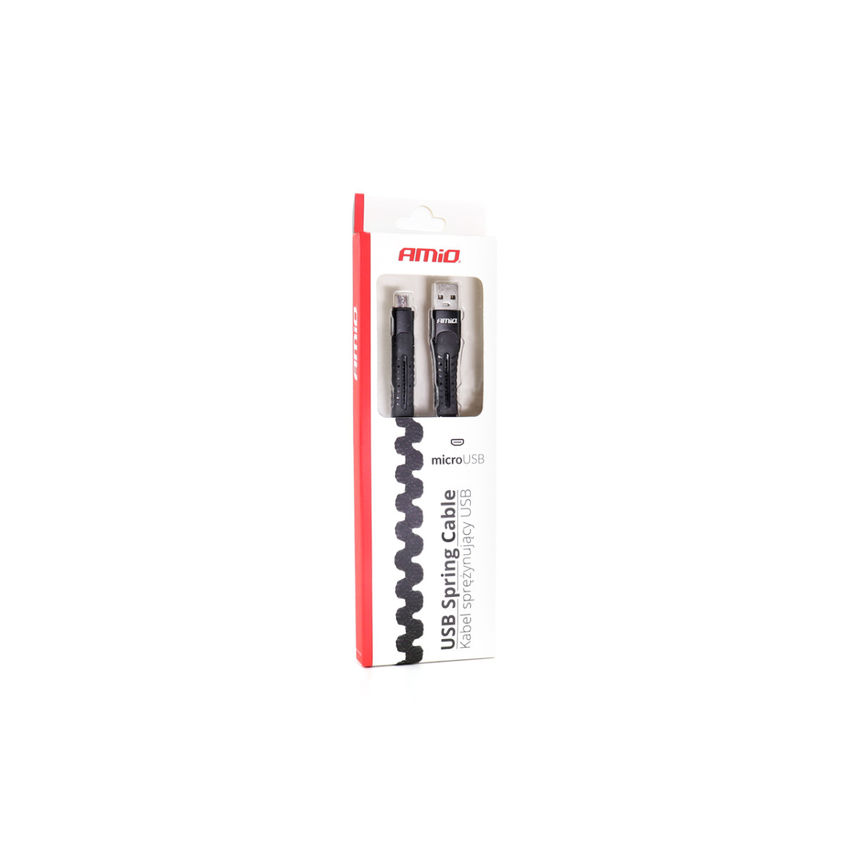 USB-kaapeli - micro-USB, jousitettu 120 cm UC-12 AMIO-02529