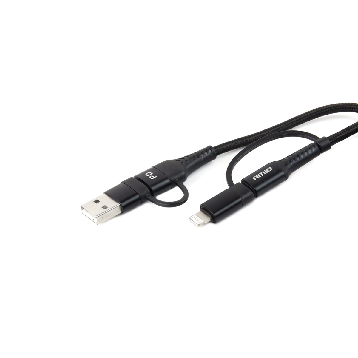 USB-C + Lightning + USB-kaapeli 1 m Power Delivery 3in1 AMIO UC-15
