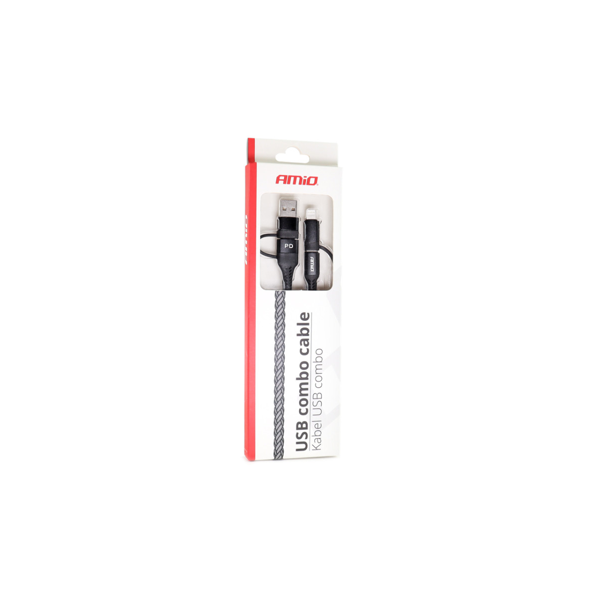 USB-C + Lightning + USB-kaapeli 1 m Power Delivery 3in1 AMIO UC-15