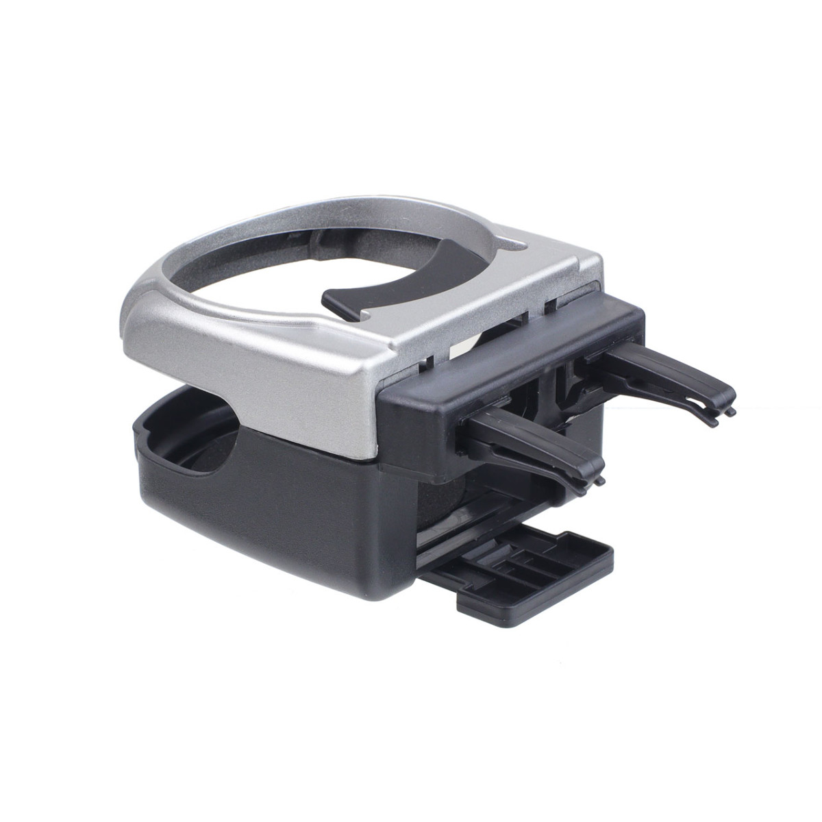 Yleismallinen auton juomateline DH-04, hopeanvärinen, tuuletusritilään kiinnitettäväksi