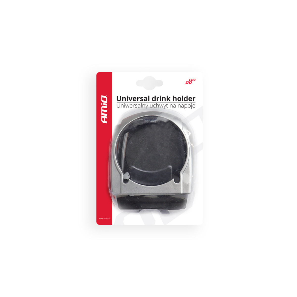 Yleismallinen auton juomateline DH-04, hopeanvärinen, tuuletusritilään kiinnitettäväksi