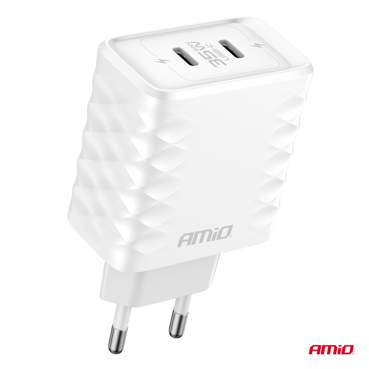 Seinälaturi Pikalataus 35W 2x USB-C AMIO-04288
