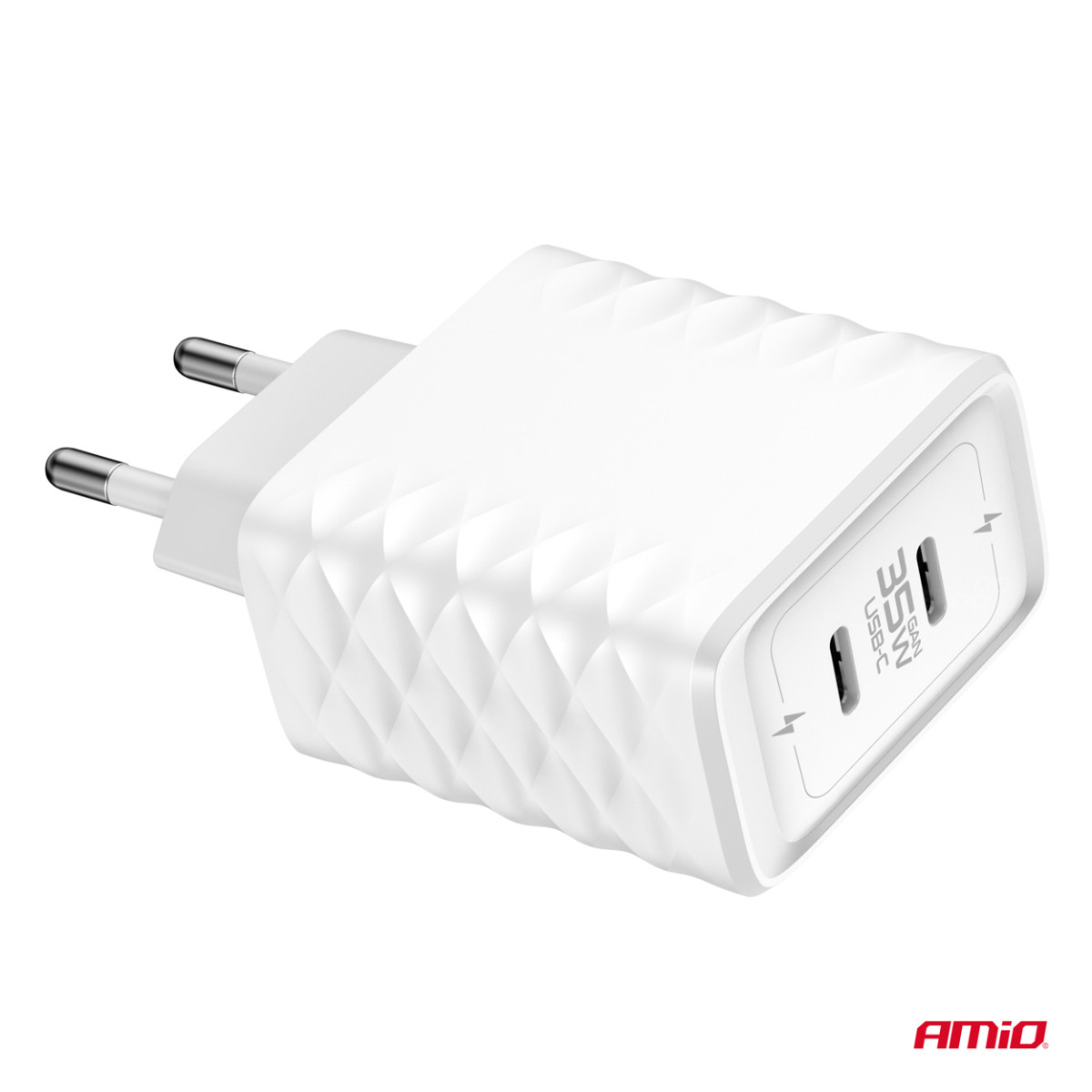 Seinälaturi Pikalataus 35W 2x USB-C AMIO-04288