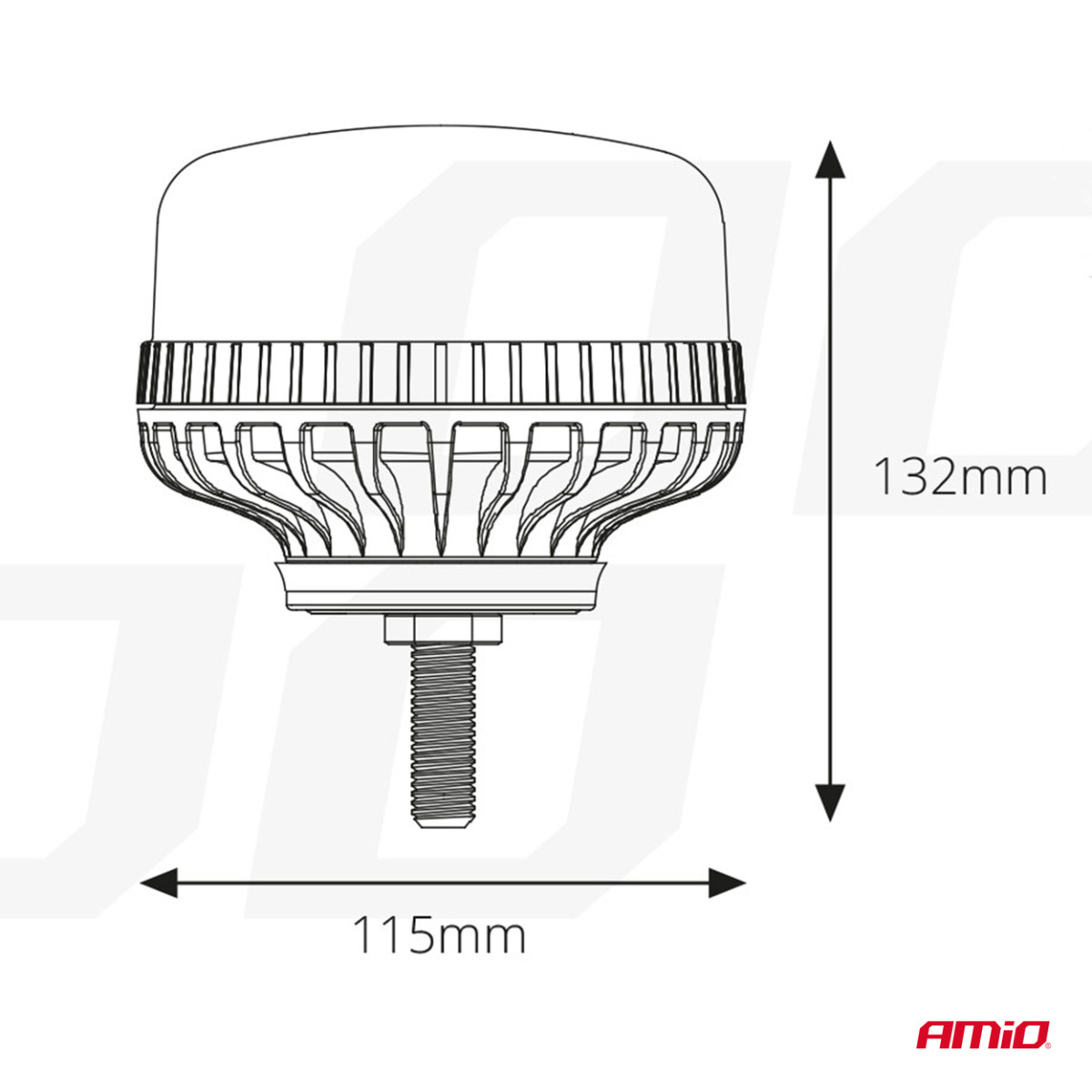LED-varoitusvalo 36 LEDiä R65 R10 12V 24V W03sb AMIO-02294