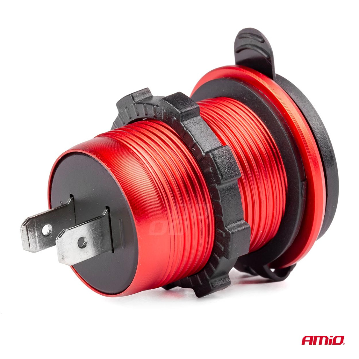 Vedenpitävä autolaturi USB + USB-C 12/24 V MOD-09, AMIO-02859