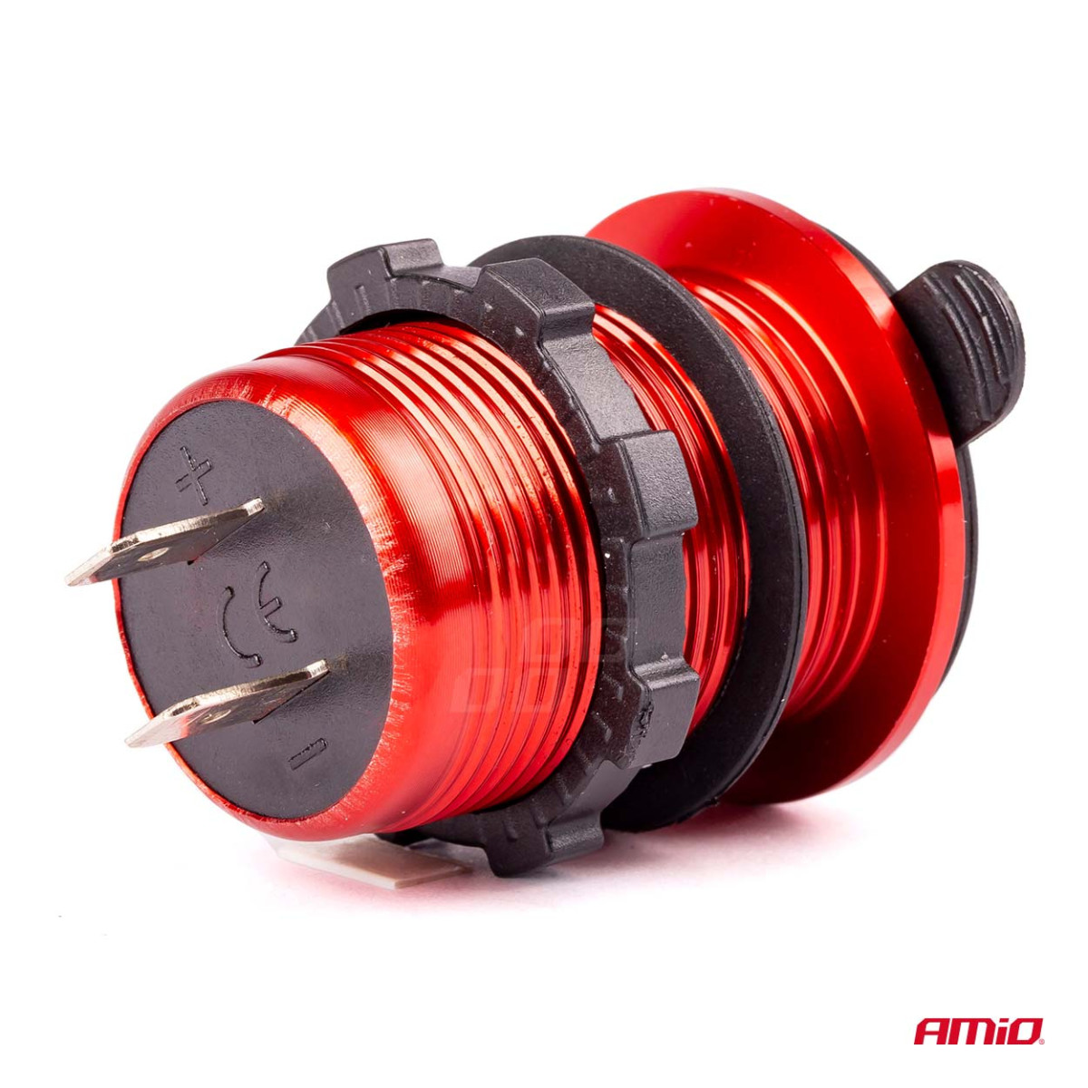 Vedenpitävä puhelimen laturi digitaalisella volttimittarilla 2xUSB 12/24V MOD-11