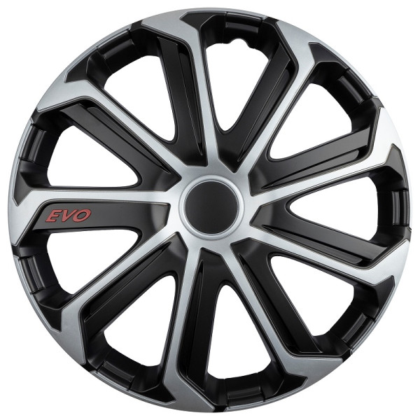 Pyöränkapseli 1 kpl EVO, musta ja hopea 16" Pyöränkapseli 1 kpl EVO, musta ja hopea 16"