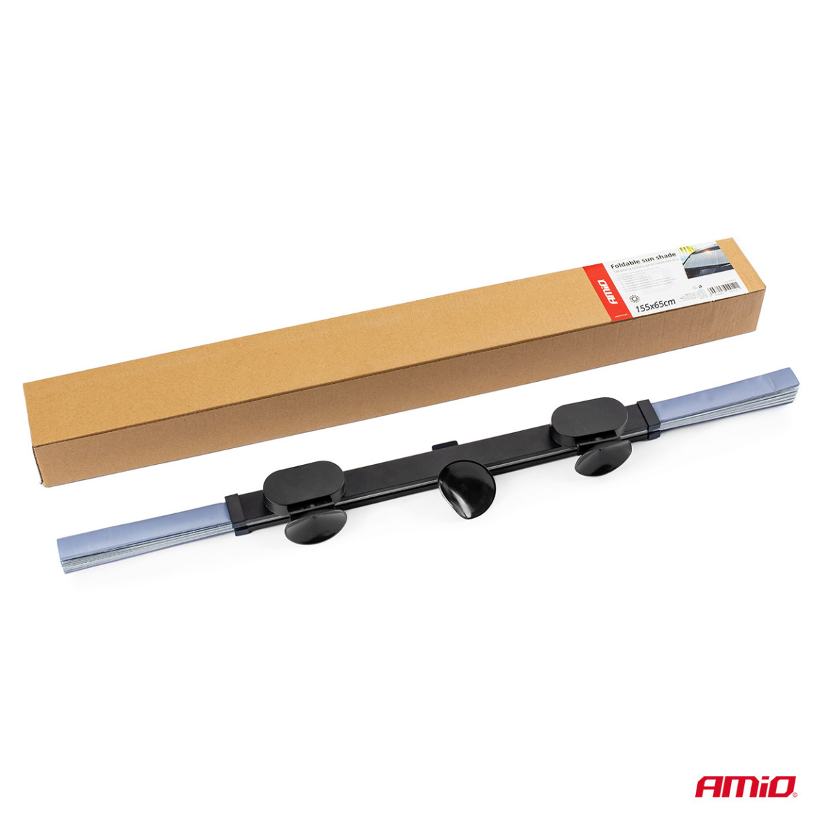 Taittuva tuulilasin aurinkosuoja 155x65 cm AMIO-02911