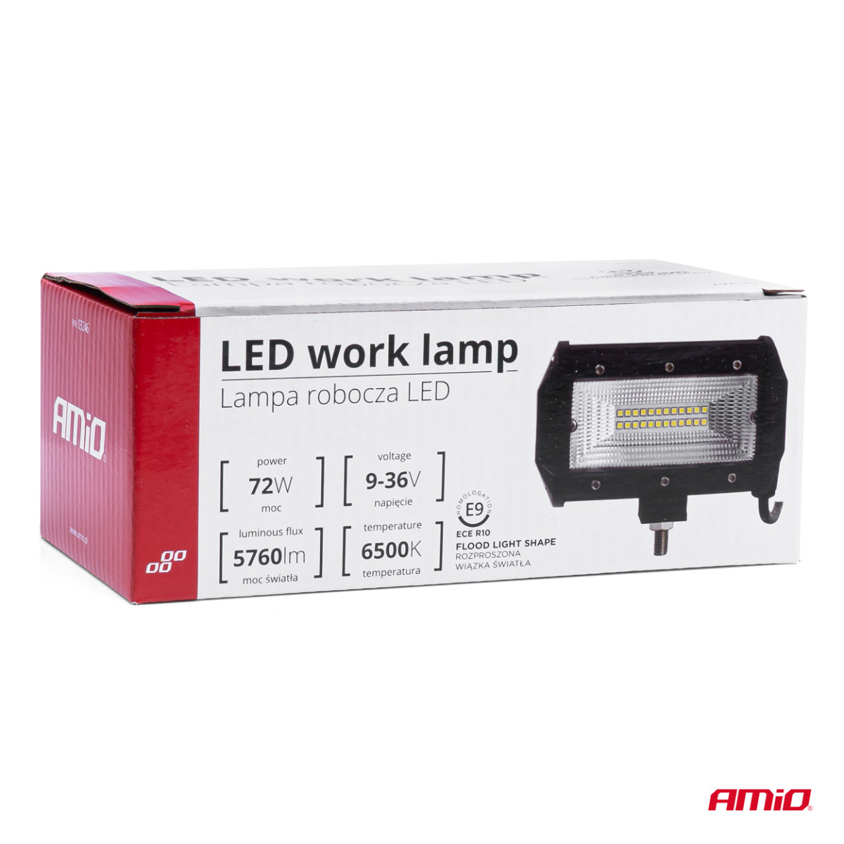 LED-työvalo, 72 W, 9–36 V, AWL35