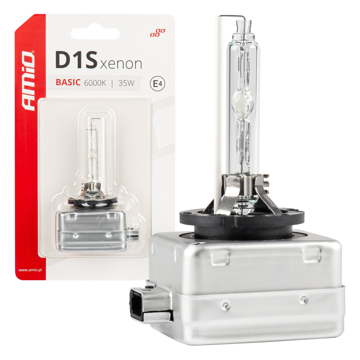 Ksenonpolttimo D1S 35W 6000K AMiO BASIC -blisterpakkaus AMIO-03864