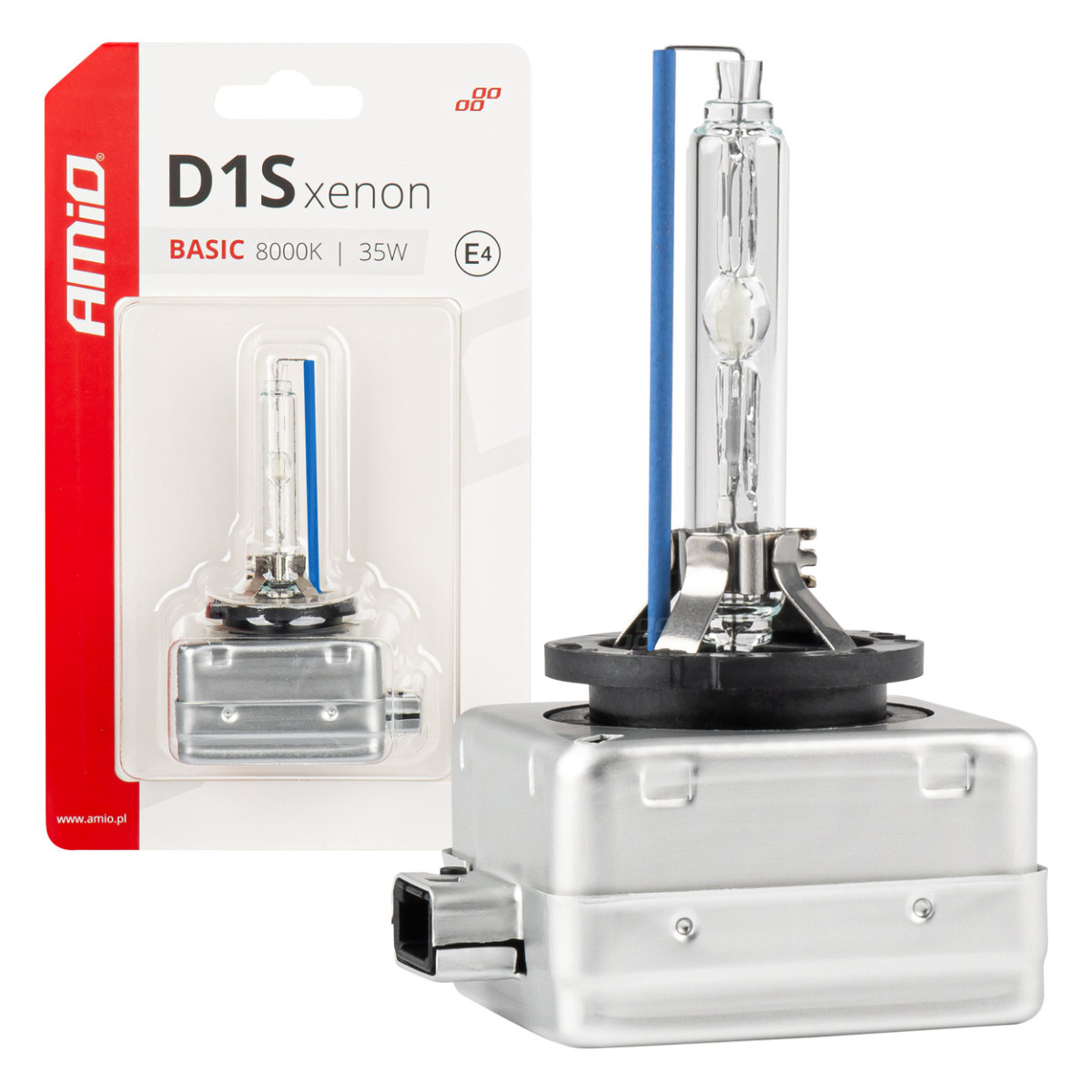 Ksenonpolttimo D1S 35W 8000K AMiO BASIC -blisterpakkaus AMIO-03865
