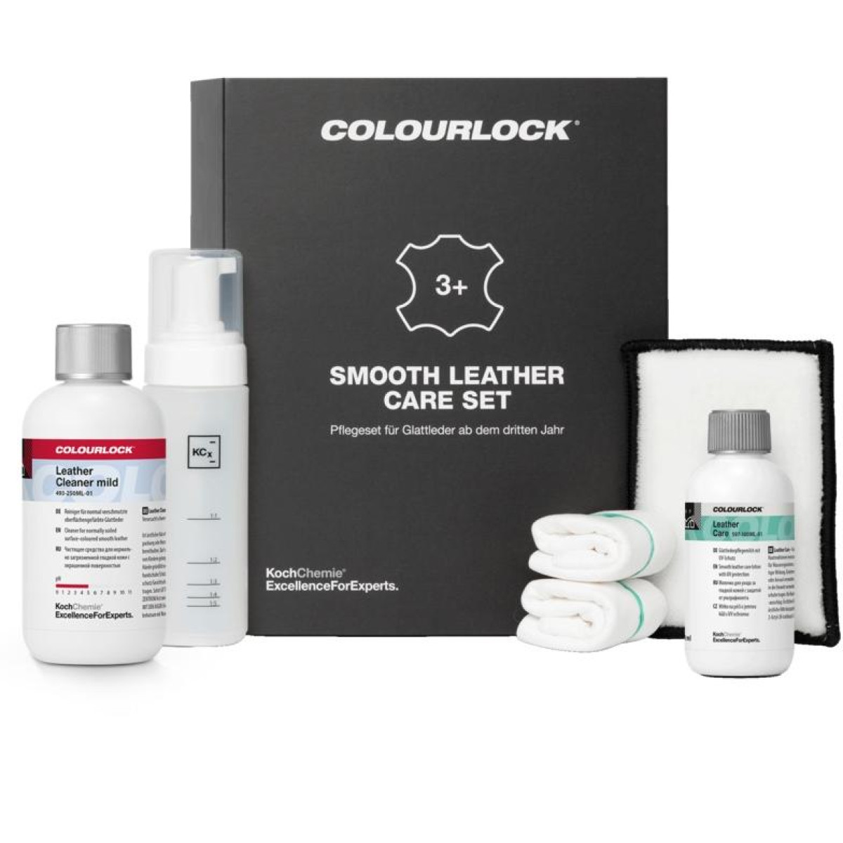 KOCH CHEMIE Colourlock Smooth Leather Care Set, Sileän nahan hoitosetti